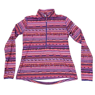 Nike Pro Hyperwarm 1/2 Cremallera Pullover Sudadera Mujer XL Púrpura Geométrica Activa Foto 1 de 4