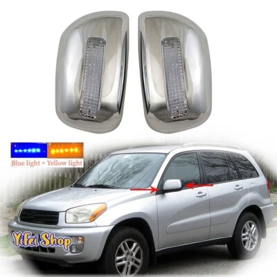 Chrome Car Side Mirror Covers With Led Light For Toyota RAV4 Rav 4 2001-2005 Foto 1 de 4