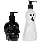 2pc-SET Halloween GHOST & SKULL Refillable PLASTIC Dispenser Scented Soap Filled