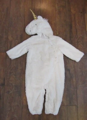 Pottery Barn Kid Baby 12-24 Month Magical Unicorn Costume Plush Hooded One Piece - Image 1 of 4