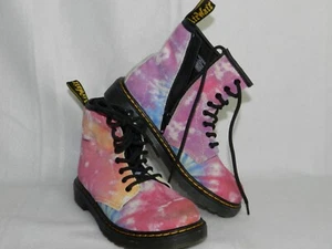 Dr Martens Air Wair 1460J Tie Dye Combat Boots Size Kids US 2 Pre Owned - Picture 1 of 9