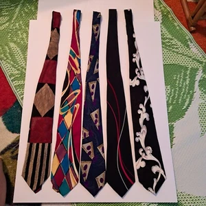 Lot of 7 Bachrach Silk Italian style ties Italy and USA Gorgeous variety - Picture 1 of 4