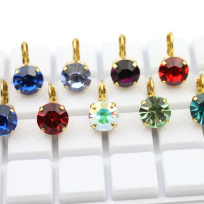 Ohrhänger mit 10 mm Swarovski Kristall Ohrschmuck Handgefertigt in Deutschland - Bild 1 von 4