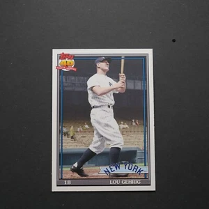2021 Topps Archives - 1991 Topps Lou Gehrig #195 Yankees HOF - Picture 1 of 2