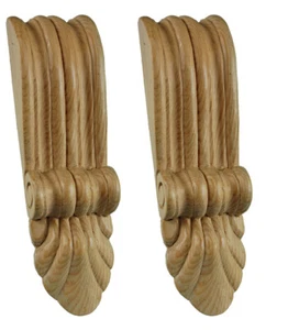 Wooden House Corbels, Regency Fireplace Mantel Brackets, Hand Carved Pair- PG650 - Picture 1 of 4
