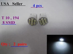 4 piezas T10 168 194 W5W 8SMD Blanco Frío LED Brillante - Imagen 1 de 2