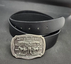LEVI STRAUSS & CO. TWO HORSES  BRAND BUCKLE & BELT - 40 - Picture 1 of 4