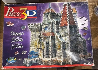 Puzz 3D DRACULA'S CASTLE Horror 707 Piece Puzzle Retired Wrebbit 1999  Complete - Image 1 of 2