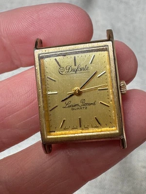 Estate TANK Gold Tone Vintage DUFONTE Lucien Piccard Watch, NR PARTS ONLY - Image 1 of 4