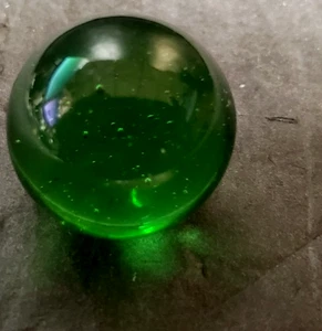 Large Vintage Shooter Marble Clear Green Bubbles Transparent 1.18" - Picture 1 of 3