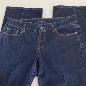 Ann Taylor LOFT Curvy Flare Jeans Dark Wash Denim Women's Size 6 Stretch - Picture 1 of 8