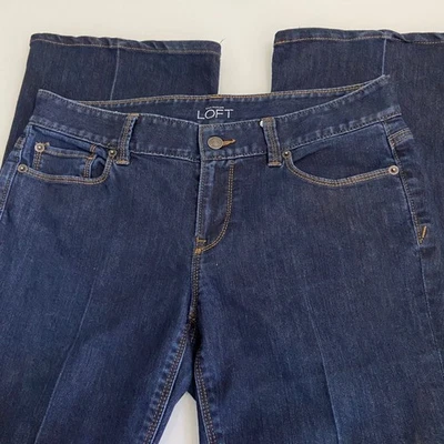 Ann Taylor LOFT Curvy Flare Jeans Dark Wash Denim Women's Size 6 Stretch - Image 1 of 4