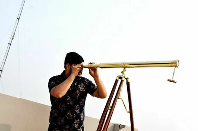 64" Floor Standing Brass Harbor Master Telescope Nautical w/Tripod Stand Design - Image 1 of 4