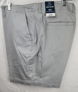 Men's Above The Knee Shorts size 38.Gray Flat Front Zip Fly Mid-Rise New - Picture 1 of 2