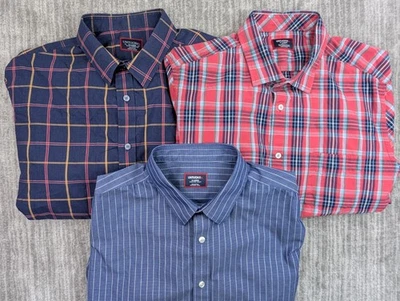 Lot of 3 UNTUCKit Button Down Shirts Men's XL Slim Fit Plaid Striped Long Sleeve - Image 1 of 4