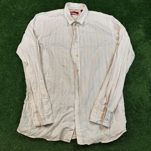Hugo Boss Camisa Para Hombre Grande Slim Line Blanco Manga Larga Cuello Rayas... - Imagen 1 de 10