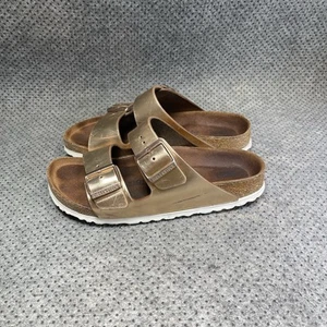 Birkenstock Arizona Gold Leather Sandals Size 7 Women’s - Picture 1 of 8
