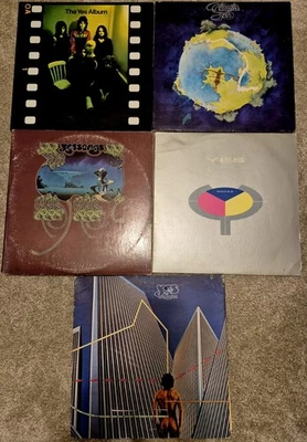 5 LP lot YES Vinyl Album Record Fragile Yessongs 90125 Going For The One - Immagine 1 di 4