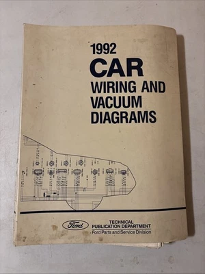 1992 Ford Car Factory Wiring & Vacuum Diagrams Workshop Manual Binder MUSTANG+++ - Image 1 of 4