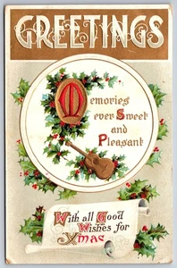 BB London Christmas~All Good Wishes~Guitar~Calligraphy Memories~Gold Embossed - Picture 1 of 2
