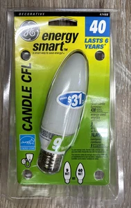 GE Soft White 40 Candle CFL Light Bulb Candelabra Base Decorative Model # 47488 - Picture 1 of 2