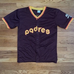 San Diego Padres Trikot XL braun gelb Graig Nettles #9 Promo Jersey Knopf  - Bild 1 von 8