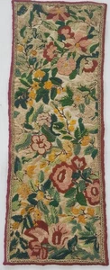 Vintage traditionelle Handarbeit botanische Wolle bestickt Panel 68x28cms - Bild 1 von 12