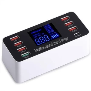 60W 8-Port USB Charging Station - Charge Multiple Devices Simultaneously, Inc... - Picture 1 of 7