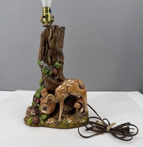 Vintage 1975 Disney Artist Juta Sangthaweep Bambi Thumper Lamp Nursery Chalkware - Picture 1 of 21