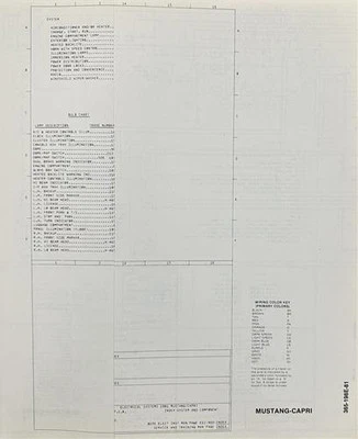1981 Ford MUSTANG Mercury Capri Diagrama Foldout Eléctrico Originales OEM - Imagen 1 de 4