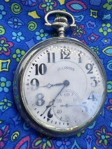 Orologio da tasca vintage Illinois 305 mancante sul retro da riparare 1101 - Foto 1 di 5