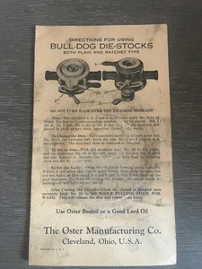 Fustelle Bull-Dog produzione Oster vintage istruzioni ricambi extra - Foto 1 di 3