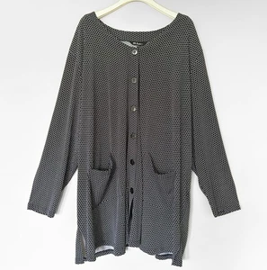 Neu mit Etikett Ulla Popken Damen 36-38 dehnbares Slinky-Top Bluse mit Knöpfen 3/4-Arm schwarz - Bild 1 von 9