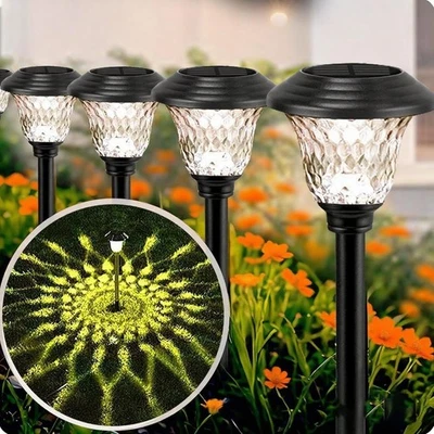 Beau Jardin 8pk Solar Pathway Lights S/S, Glass, Bright White or Color Changing - Image 1 of 4