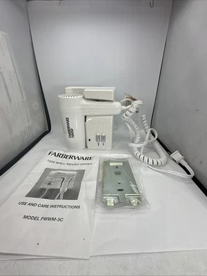 Faberware 1500W Wall Mounted Hotel Hair Dryer NWOB FWWM-5C White - Image 1 of 4