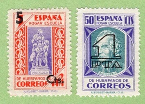 ESPAÑA 1938 BENEFICENCIA 27/28** PESTALOZZI Y ROUSSEAU HABILITADOS NUEVO VALOR - Imagen 1 de 1