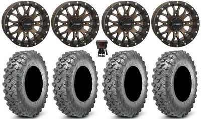 System 3 ST-3 14" Wheels Bronze 28" Lynx SXS Tires Honda Pioneer 1000 / Talon Foto 1 de 4