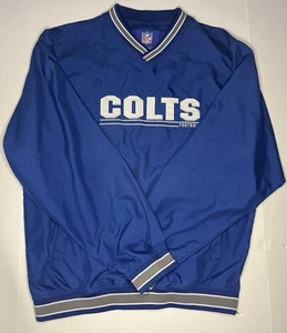 NFL Reebok Mens Indianapolis Colts Embroided Pullover Windbreaker V Neck Size M - Picture 1 of 9