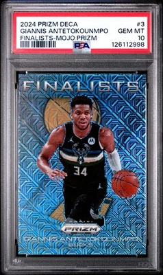 2024-25 Prizm Deca Giannis Antetokounmpo #3 Finalists Mojo Prizm /25 PSA 10 (KR - Image 1 of 2