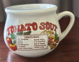 Vintage 1980’s Tomato Soup Recipe Mug With Handle - Ceramic - Rounded - VGC - - Picture 1 of 11