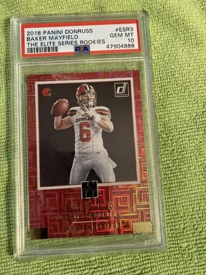 2018 Panini Donruss Baker Mayfield Elite Series Rookie PSA 10 GEM MINT !!! - Image 1 of 2