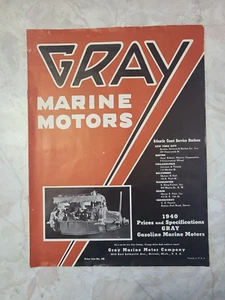 Gray Marine Motors Price List And Specifications No 340 c 1940 - Picture 1 of 3