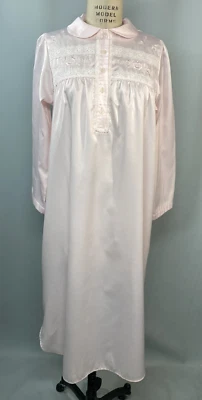 Camisón vintage TALLA PEQUEÑA rosa satinado encaje bordado clásico MISS ELAINE Foto 1 de 4