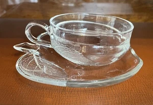 Clear Glass Apple Design Saucers - 5 in Set - 1980s - Picture 1 of 10