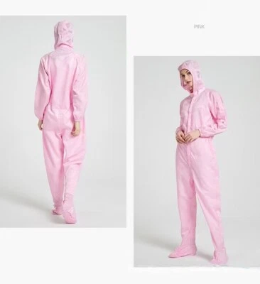 Unisex ESD Anti-static Coveralls Clothes Hood W/Shoes cover Lab Protective S-7XL - Image 1 of 4