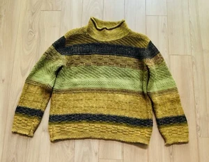 United Colors of Benetton Wool Sweater Small Made in Italy Vintage Earth Forest - Picture 1 of 9
