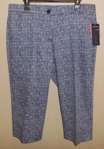 Coral Bay Women's Size 16 Capri Pants Blue White Comfort Waistband Pants New - Picture 1 of 3