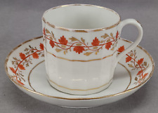 Coalport Hand Painted Gold & Red Leaves Hamilton Flute Coffee Can & Saucer B