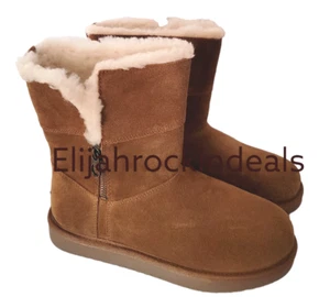 NEW BIG KIDS KOOLABURRA BY UGG/ KIDS ARIBEL CHESTNUT SHORT BOOTS SIZE 5K = 7W - Picture 1 of 5