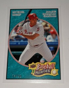 2008 Upper Deck Baseball Heroes #137 PAT BURRELL Phillies Sea Green Parallel /99